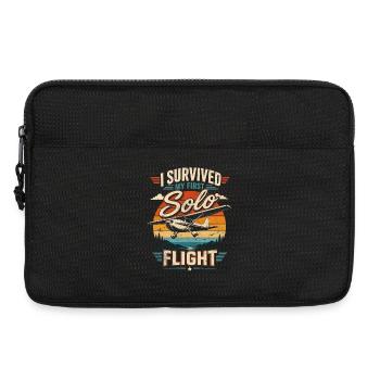 I survived my first solo flight - Laptop bag 13" - black - Front
