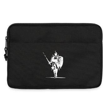 Ritter-Silhouette mit Schild und Speer - Laptoptasche 13" - Schwarz - Vorne