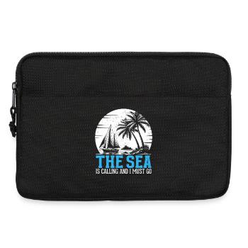 La mer appelle et je dois y aller, capitaine voile voile - Sacoche pour ordinateur portable 13 pouces - noir - Devant