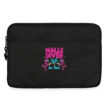 Malle Diven On Tour Damen Flamingo Mallorca Party - Laptoptasche 13" - Schwarz - Vorne