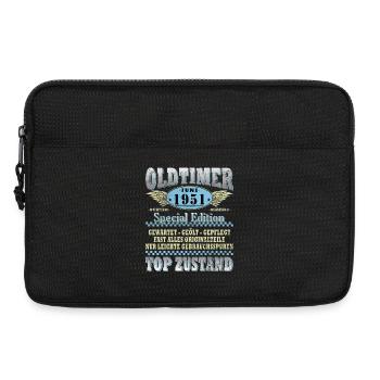 75. Geburtstag Geschenk Mann Oldtimer Juni 1951 - Laptoptasche 13" - Schwarz - Vorne