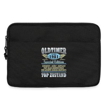 45. Geburtstag Geschenk Mann Oldtimer Juni 1981 - Laptoptasche 13" - Schwarz - Vorne