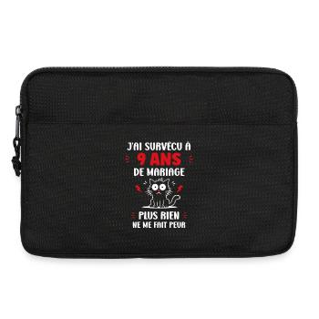 Survivre 9 ans de mariage - Sacoche pour ordinateur portable 13 pouces - noir - Devant