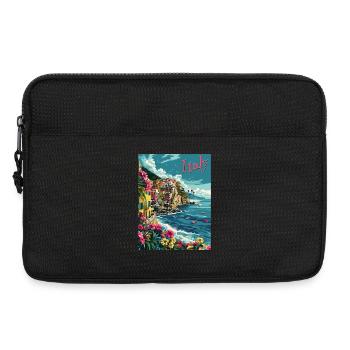Italian Coastal Landscape – Colorful - Laptop bag 13" - black - Front