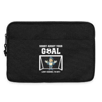 Gardien de but de foot drôle - Sacoche pour ordinateur portable 13 pouces - noir - Devant