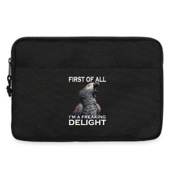 Frecher Graupapagei Sarkasmus lustiger Papagei  - Laptoptasche 13" - Schwarz - Vorne
