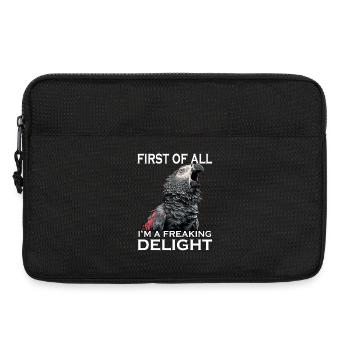 Graupapagei Sarkastischer Vogel Frecher Papagei - Laptoptasche 13" - Schwarz - Vorne