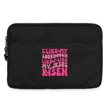 Dessin animé Pain au levain comme Jésus Rose - Sacoche pour ordinateur portable 13 pouces - noir - Devant