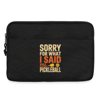Pickleball T-shirt for players for training - Laptop bag 13" - black - Front