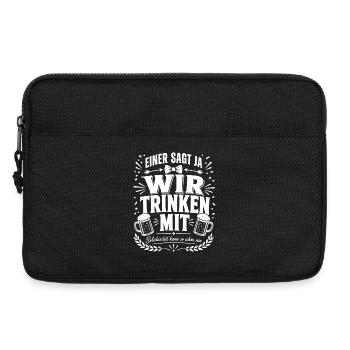 Einer sagt Ja, wir trinken mit - Laptoptasche 13" - Schwarz - Vorne