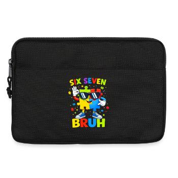 Six Seven Bruh 67th Birthday Boy Girl Jigsaw Puzzle - Laptop bag 13" - black - Front