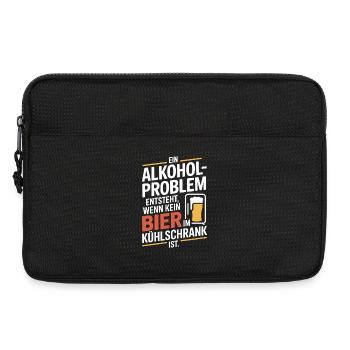Bier Spruch Alkohol Problem Männerabend JGA Herren - Laptoptasche 13" - Schwarz - Vorne