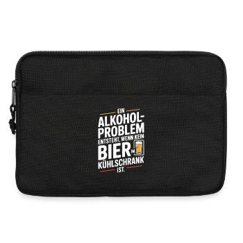 Bier Spruch Alkohol Problem Männerabend JGA Herren - Laptoptasche 13" - Schwarz - Vorne
