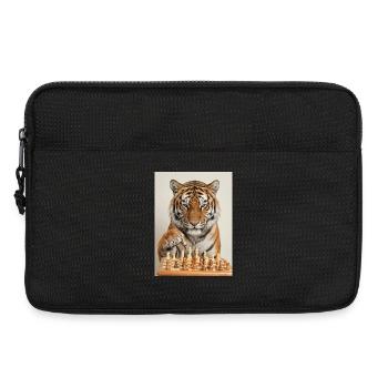 Tiger playing chess - Laptop bag 13" - black - Front