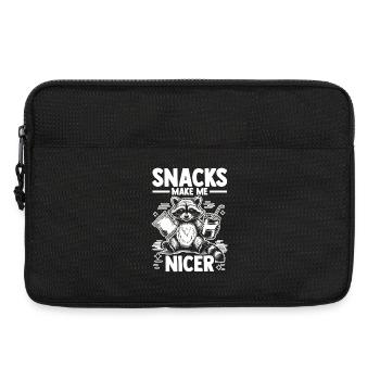Trash Panda Snacks Makes Me Nicer Raccoon - Laptoptasche 13" - Schwarz - Vorne