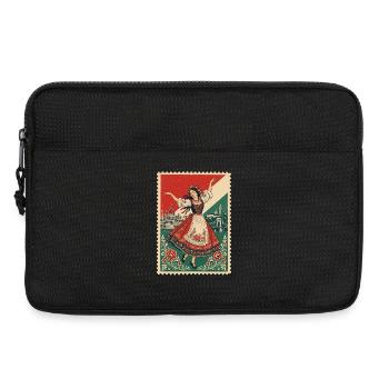 Vintage Ungarische Volkstanz Briefmarke - Laptoptasche 13" - Schwarz - Vorne