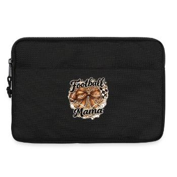 Football Maman Bow Leopard Sports de la fête des mères - Sacoche pour ordinateur portable 13 pouces - noir - Devant