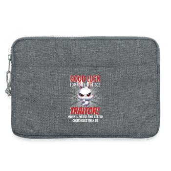 Drôle d’adieu collègue - Sacoche pour ordinateur portable 13 pouces - gris chiné - Devant