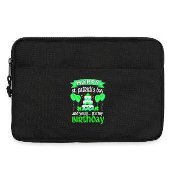 St. Patrick Geburtstagskuchenparty - Laptoptasche 13" - Schwarz - Vorne