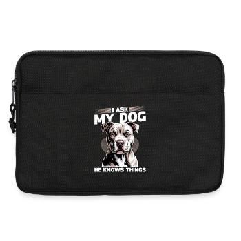 Pitbull Terrier Race de chien pittie - Sacoche pour ordinateur portable 13 pouces - noir - Devant