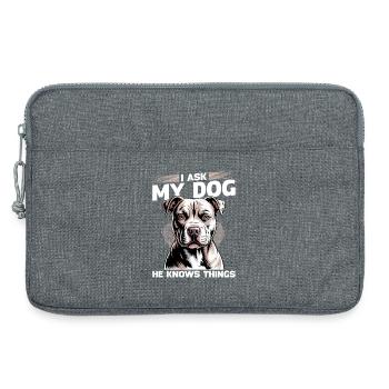 Pitbull Terrier Pittie Dog Breed - Laptop bag 13" - heather grey - Front