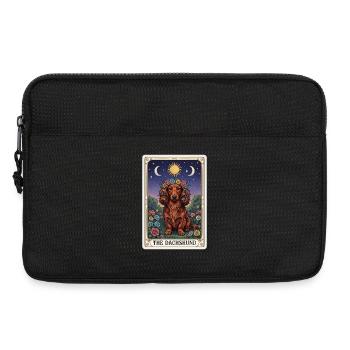 Dackel Tarotblumen Mondschein - Laptoptasche 13" - Schwarz - Vorne