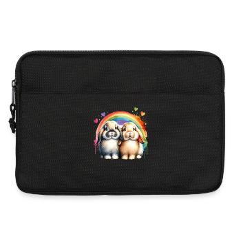 Don du Lapin Bélier Nain - Sacoche pour ordinateur portable 13 pouces - noir - Devant