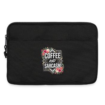 Coffee and Sarcasm Typografie Blumen Quote Design - Laptoptasche 13" - Schwarz - Vorne