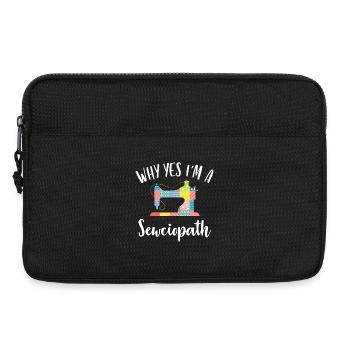 Warum ja, ich bin eine Patchwork-Schneiderin - Laptoptasche 13" - Schwarz - Vorne