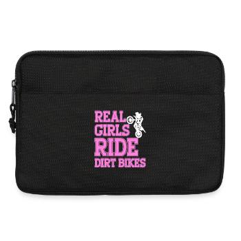 Echte Mädchen fahren Dirtbikes - Laptoptasche 13" - Schwarz - Vorne