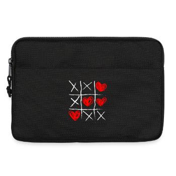 Herz-Tic-Tac-Toe-Skizze - Laptoptasche 13" - Schwarz - Vorne