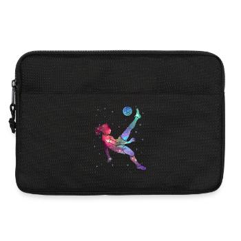 Footballeur Soccer Espace Joueuse féminine de football - Sacoche pour ordinateur portable 13 pouces - noir - Devant