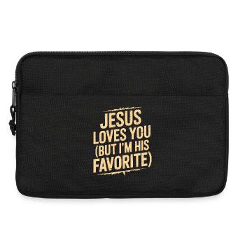Jesus Loves You: I'm His Favorite - Laptop bag 13" - black - Front