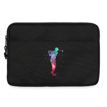 Golf Golfer Weltraum Herren Kinder Golfspieler - Laptoptasche 13" - Schwarz - Vorne
