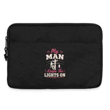 Mon mari est électricien en ligne - Sacoche pour ordinateur portable 13 pouces - noir - Devant