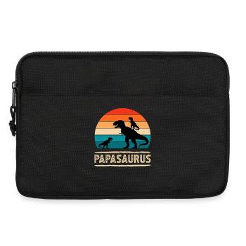 Papasaurus Dino Retro Sunset - Laptop bag 13" - black - Front