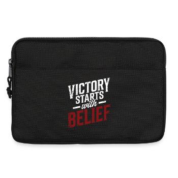 La victoire commence par la croyance - Sacoche pour ordinateur portable 13 pouces - noir - Devant