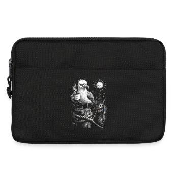 MOIN – Grumpy Seagull with Coffee - Laptop bag 13" - black - Front