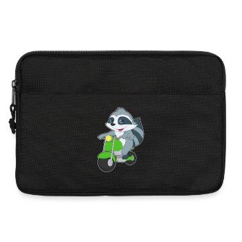 Waschbär Motorroller - Laptoptasche 13" - Schwarz - Vorne