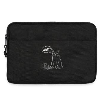 Katze What Blumentopf Humor Shirt - Laptoptasche 13" - Schwarz - Vorne