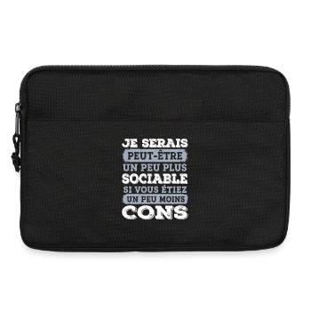 SOCIABLE Cadeau humour personnalisé - Sacoche pour ordinateur portable 13 pouces - noir - Devant