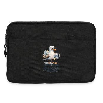 Möwe mit Kaffee Ich mache das böse gucken - Laptoptasche 13" - Schwarz - Vorne
