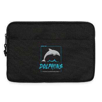 Dolphin Protects the Dolphins and the Sea Design - Laptop bag 13" - black - Front