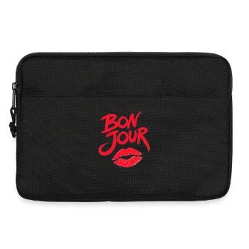 Bonjour with lips French sayings France - Laptop bag 13" - black - Front