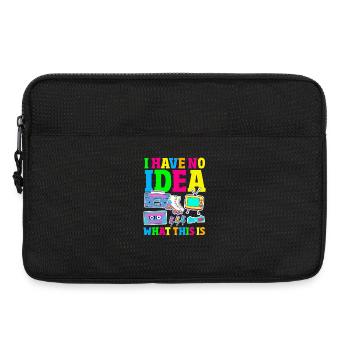 Retour rétro au design vintage des années 80 - Sacoche pour ordinateur portable 13 pouces - noir - Devant