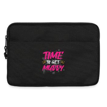 Time to get muddy Schlammlauf Mud Run Muddy Race - Laptoptasche 13" - Schwarz - Vorne