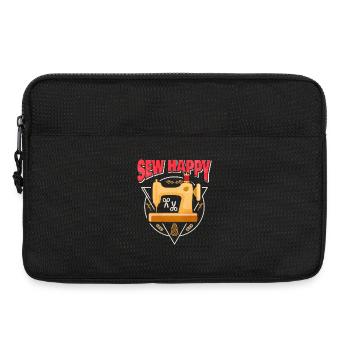 Sew Happy Gift Idea for Sewing Fans - Laptop bag 13" - black - Front