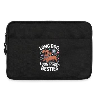 Dachshund Disco - Sacoche pour ordinateur portable 13 pouces - noir - Devant