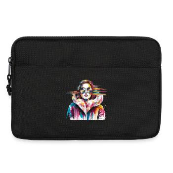  Bunte Frau Mit Sonnenbrille In Kunstvoller - Laptoptasche 13" - Schwarz - Vorne