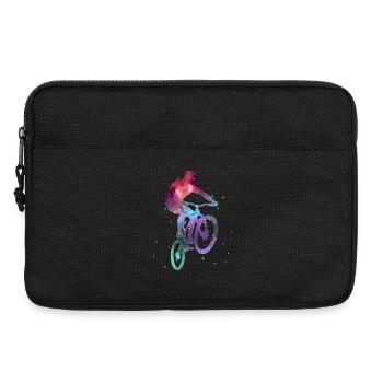 Downhill Mountainbike Biker MTB Jungen Kinder - Laptoptasche 13" - Schwarz - Vorne